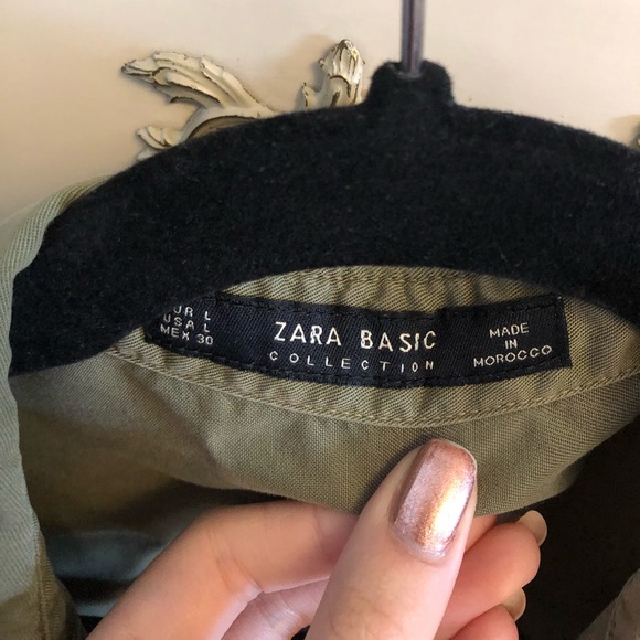 2 for $20 ❤️ Zara Studded Olive Button Down - Picture 3 of 4
